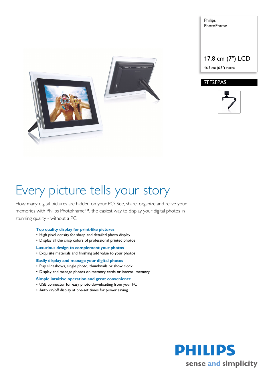 Philips 7FF2FPAS User Manual | 2 pages