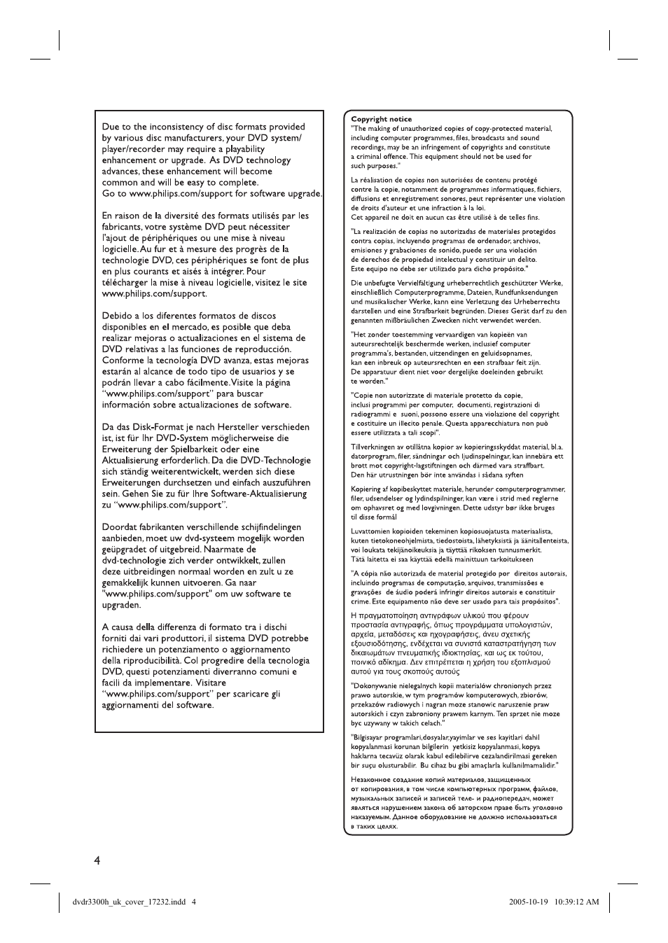Philips DVDR3300H User Manual | Page 4 / 73