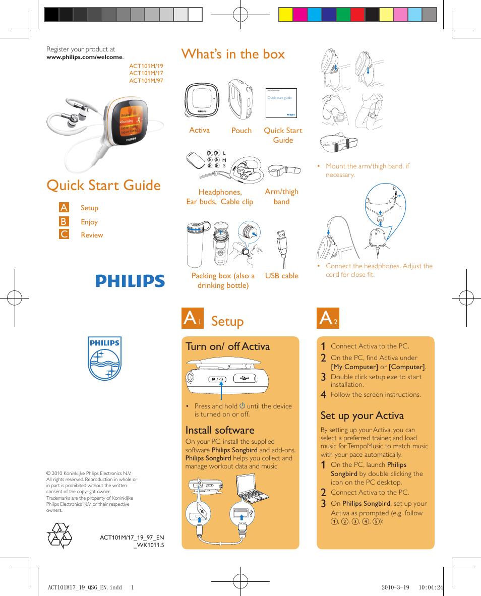 Philips ACT101M/97 User Manual | 2 pages
