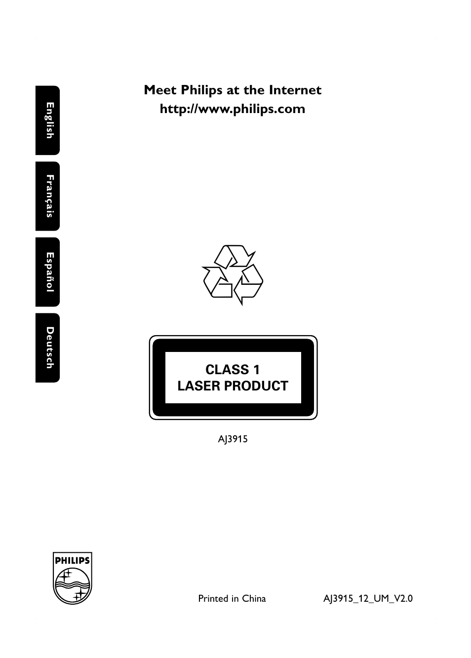 Philips AJ3915/12 User Manual | Page 13 / 13