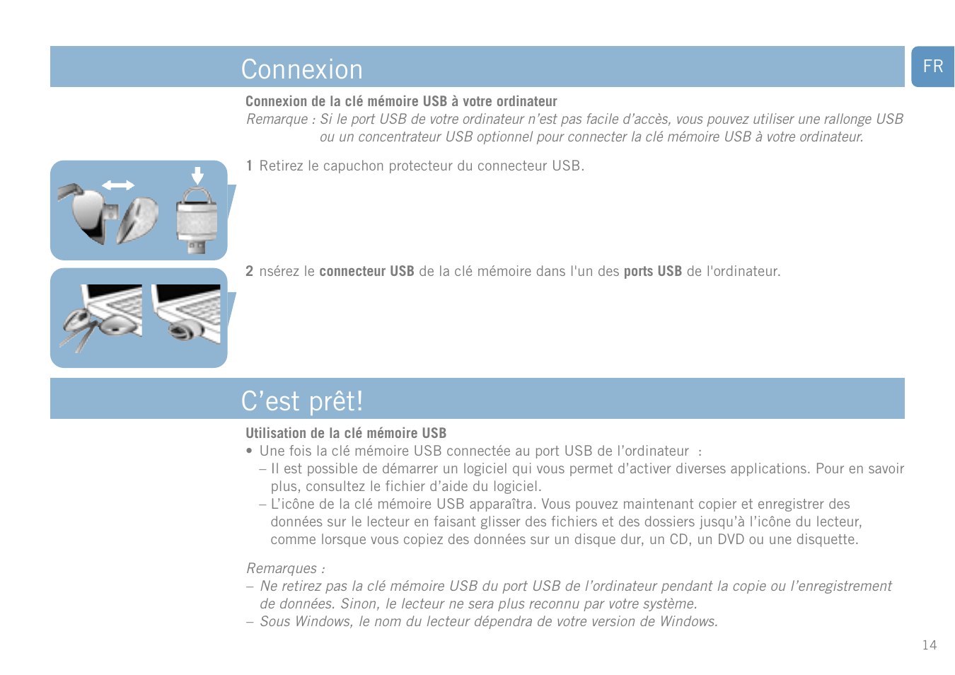 Connexion c’est prêt | Philips FM01SW20 User Manual | Page 14 / 72