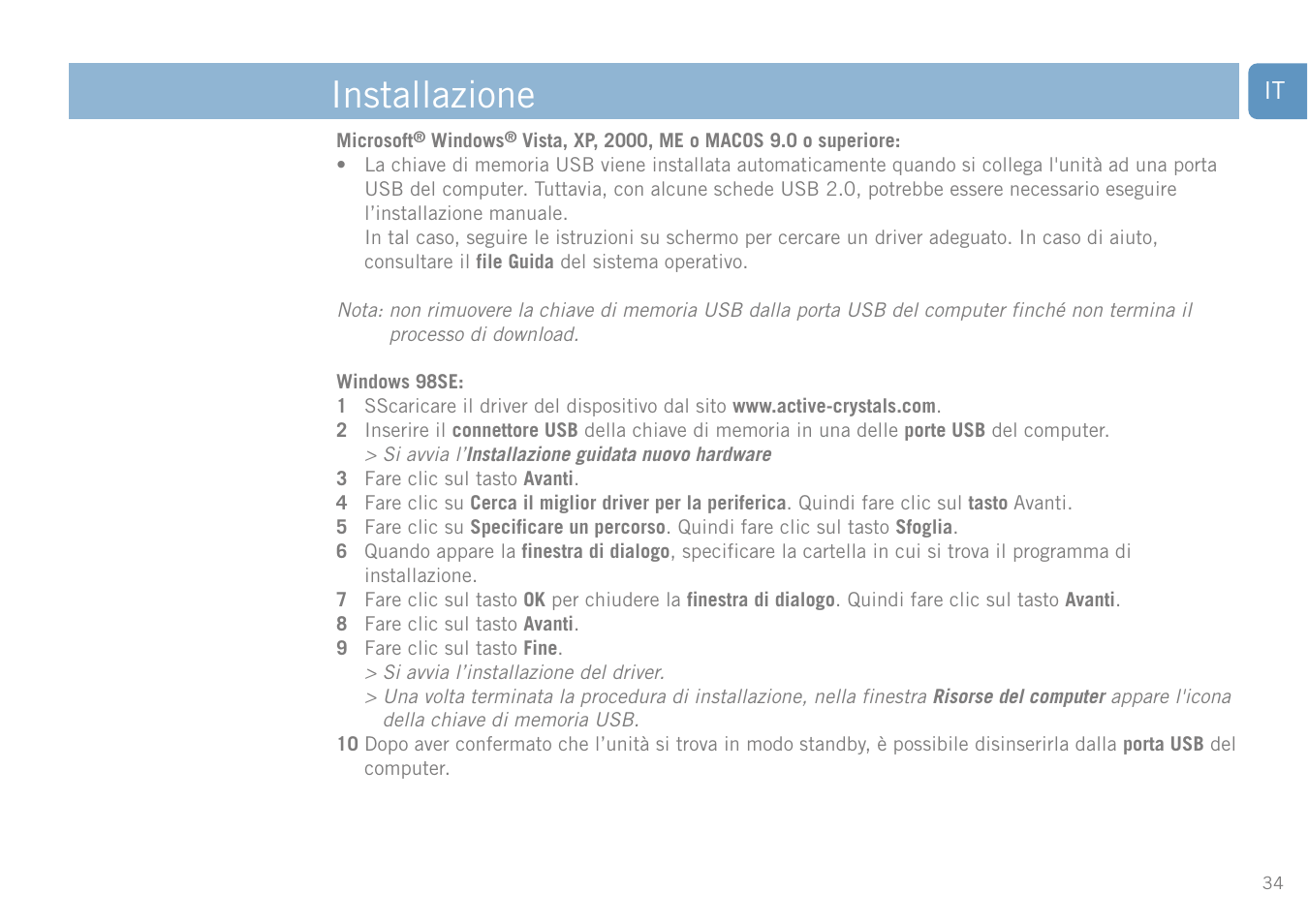 Installazione | Philips FM01SW20 User Manual | Page 34 / 72