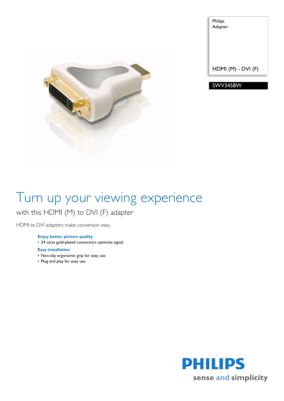 Philips SWV3458W User Manual | 2 pages