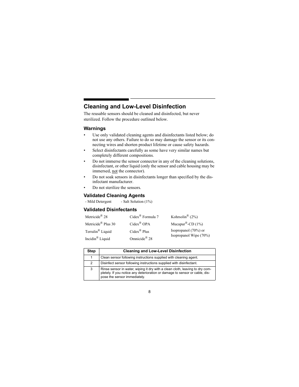 Cleaning and low-level disinfection | Philips SPO2 M1191A User Manual | Page 10 / 247