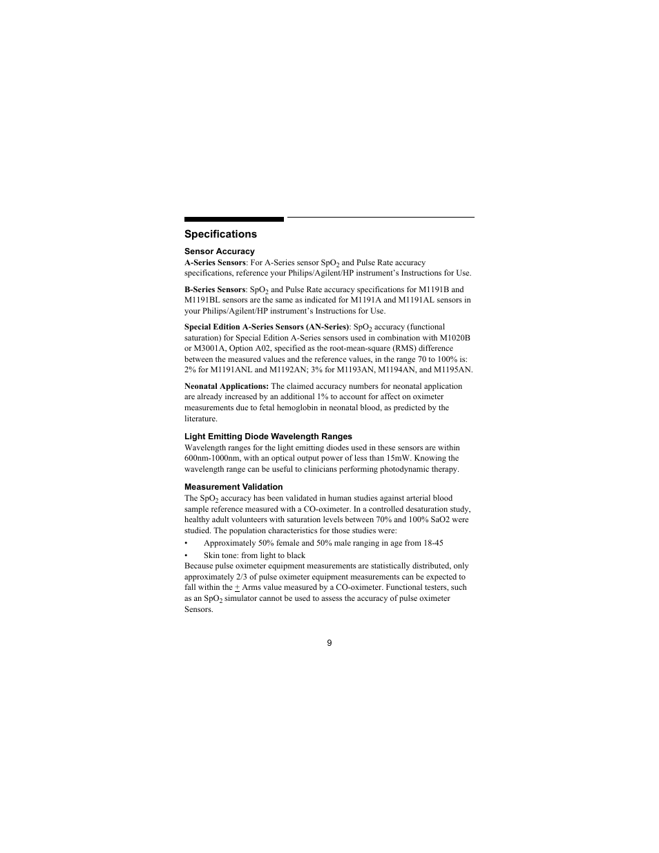 Philips SPO2 M1191A User Manual | Page 11 / 247