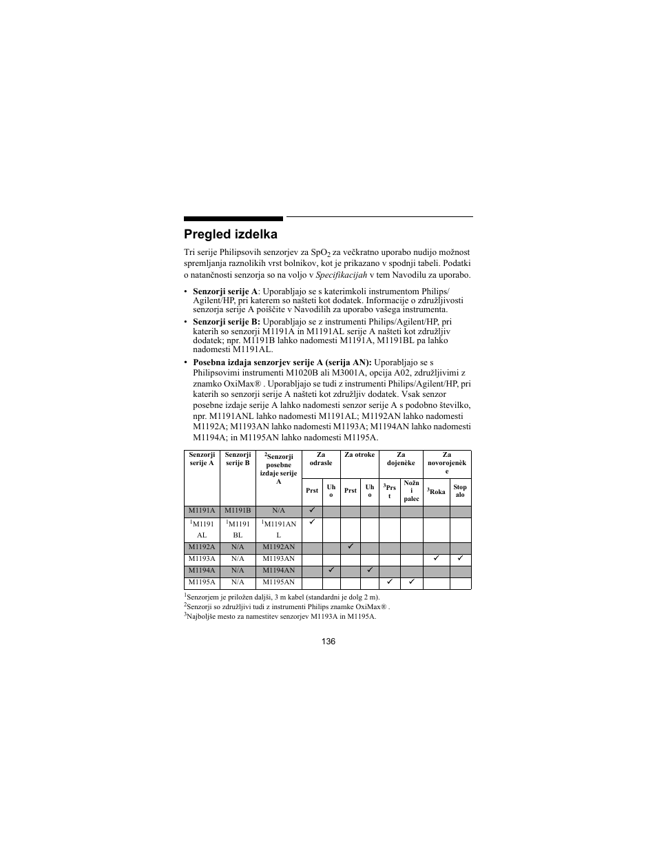 Pregled izdelka | Philips SPO2 M1191A User Manual | Page 138 / 247