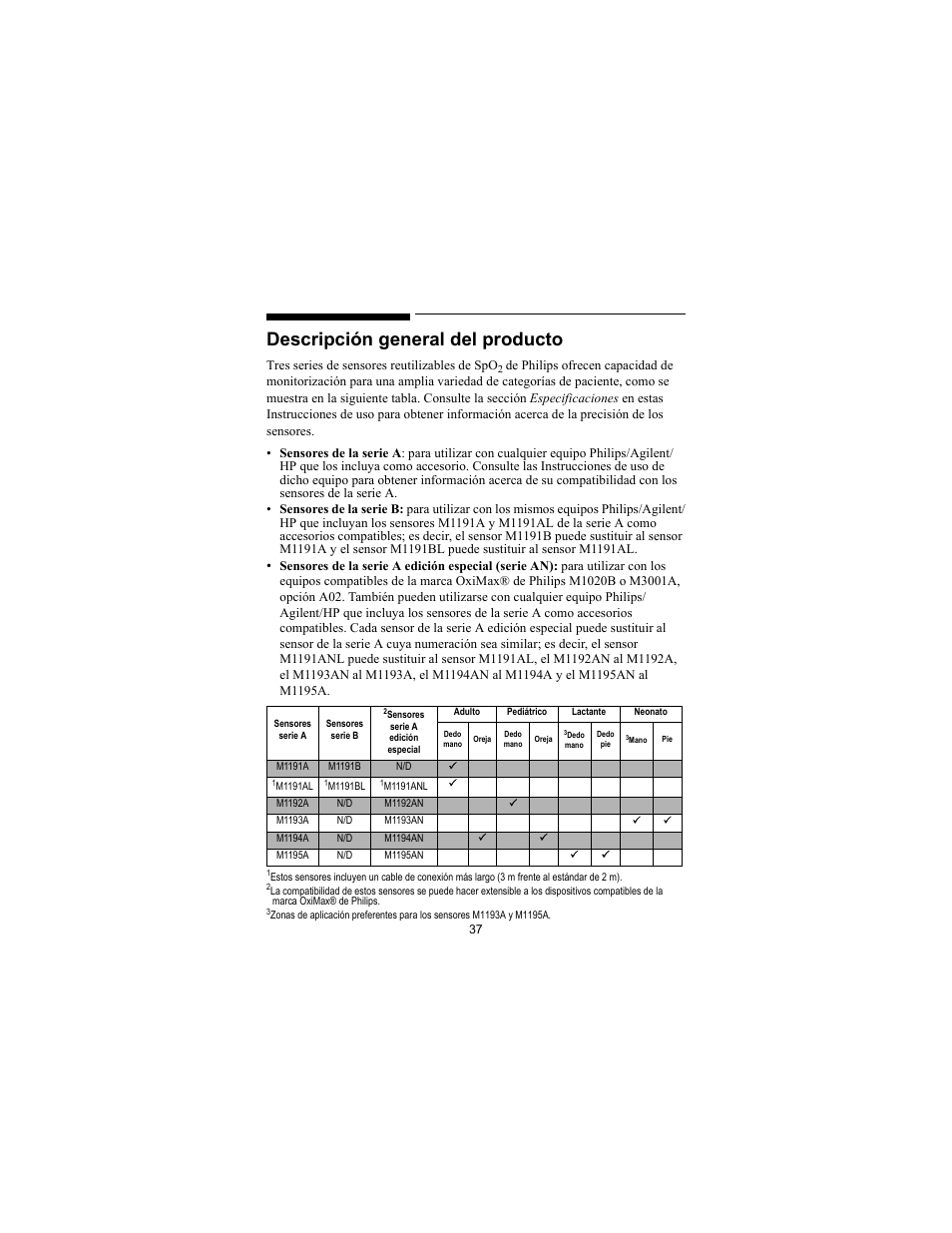 Descripción general del producto | Philips SPO2 M1191A User Manual | Page 39 / 247