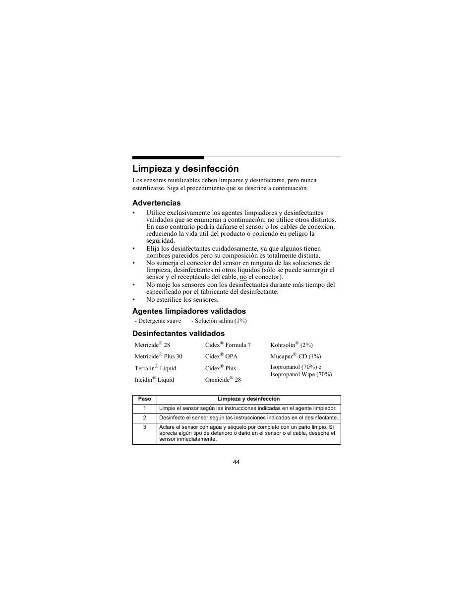 Limpieza y desinfección | Philips SPO2 M1191A User Manual | Page 46 / 247