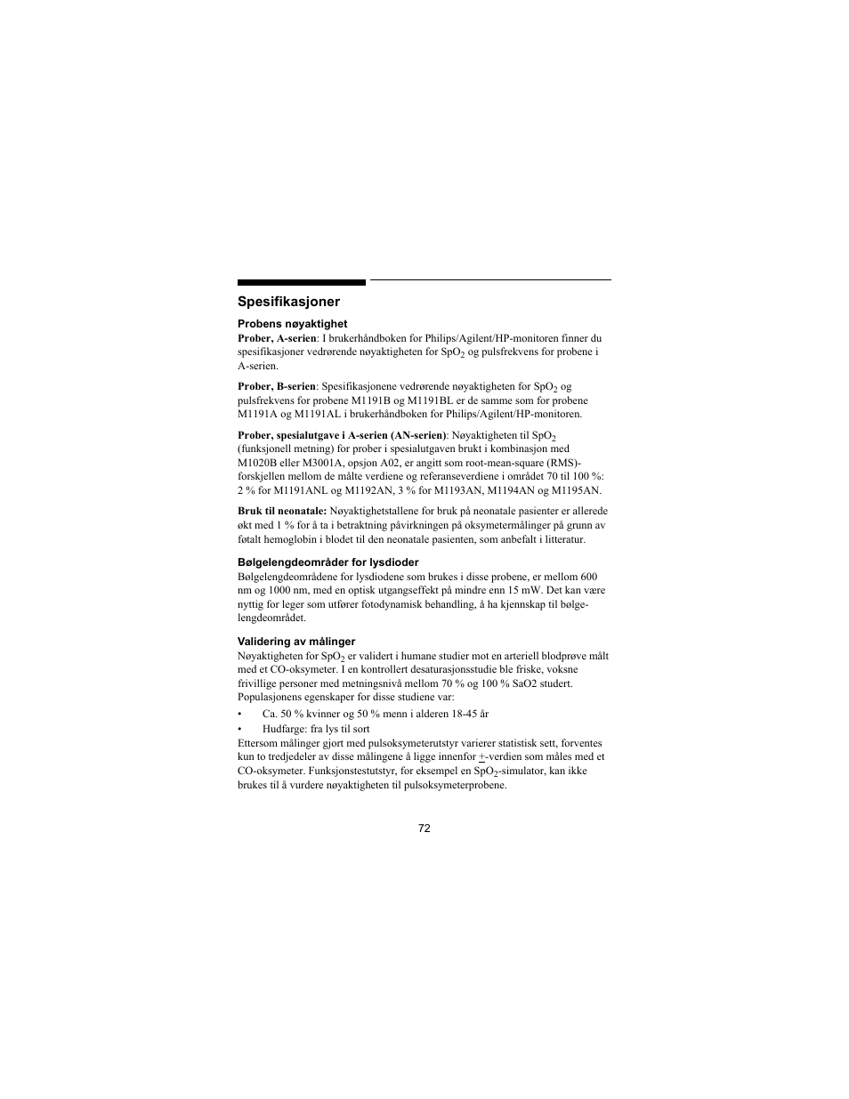Philips SPO2 M1191A User Manual | Page 74 / 247