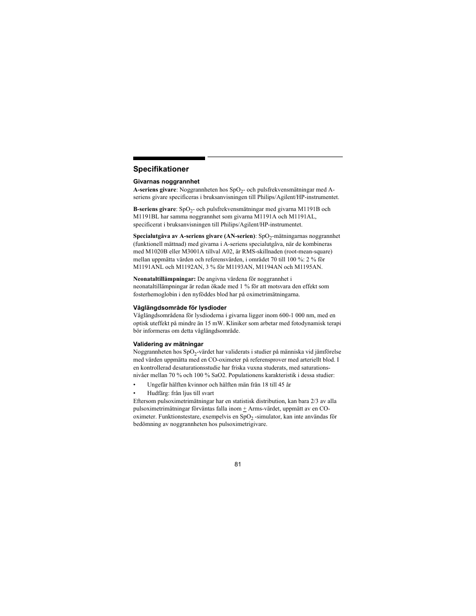 Philips SPO2 M1191A User Manual | Page 83 / 247