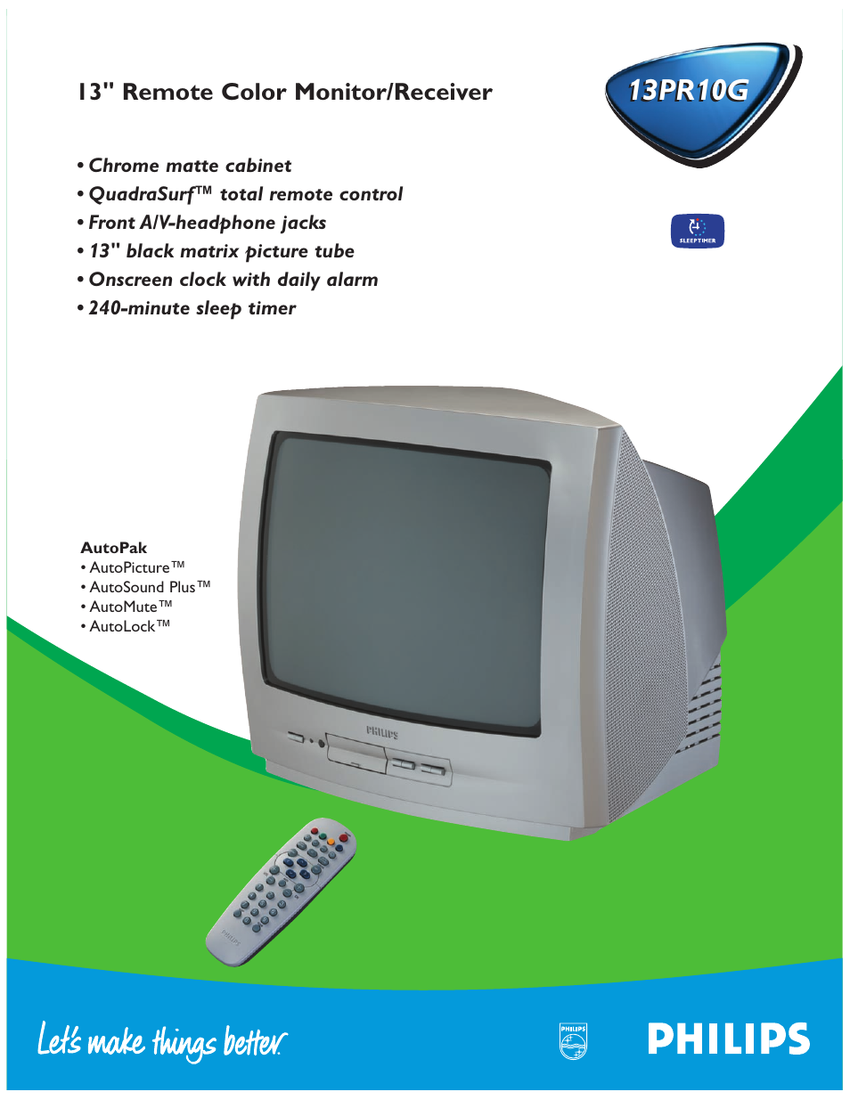 Philips 13PR 10G User Manual | 2 pages