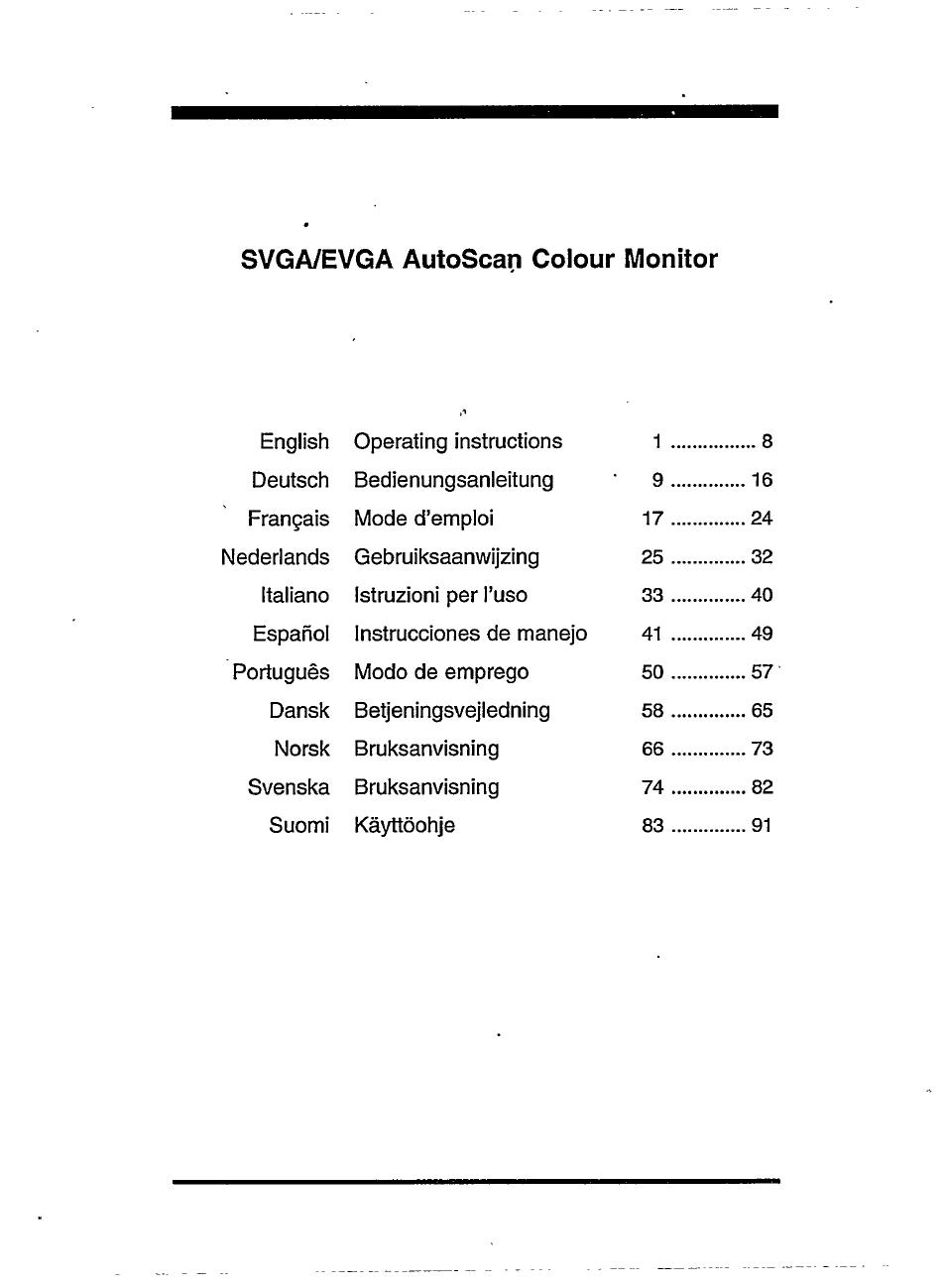 Svga/evga autoscan colour monitor | Philips SVGA/EVGA 15C04204 User Manual | Page 3 / 16