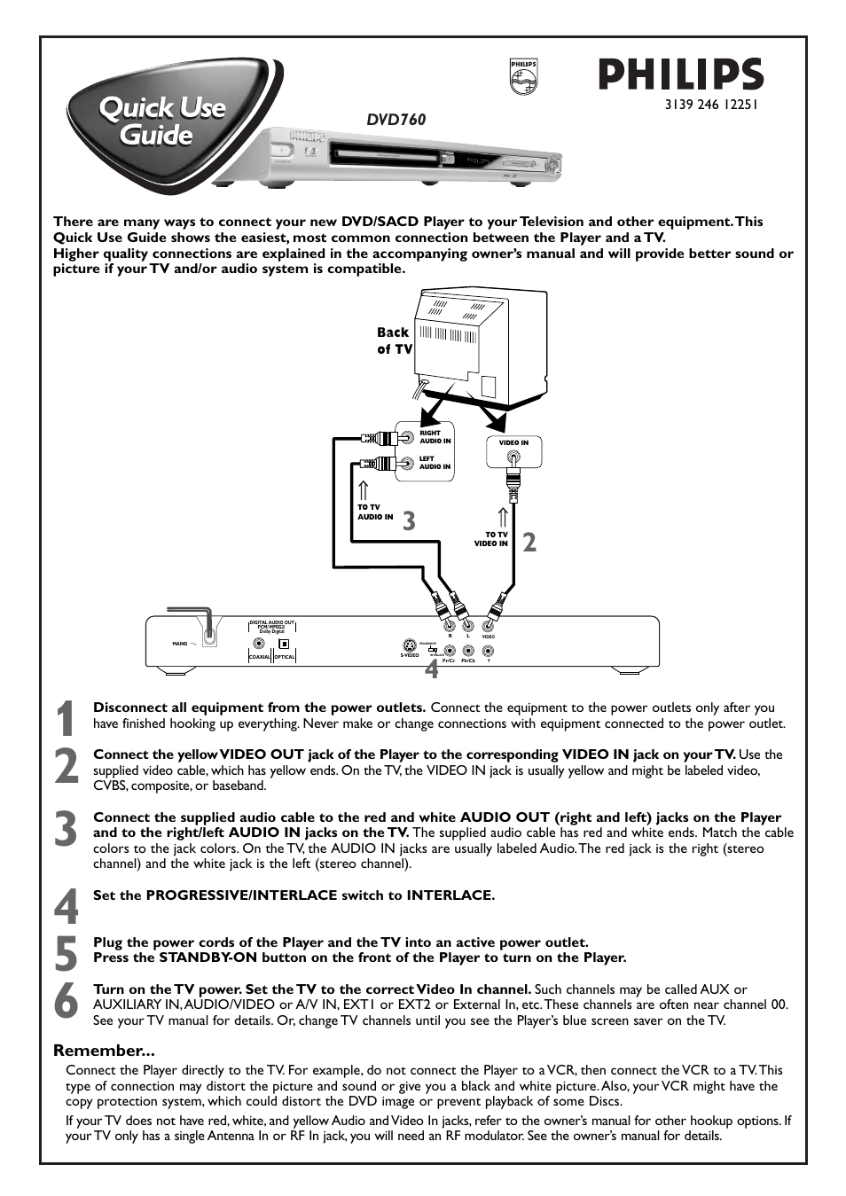 Philips DVD760/17B User Manual | 2 pages