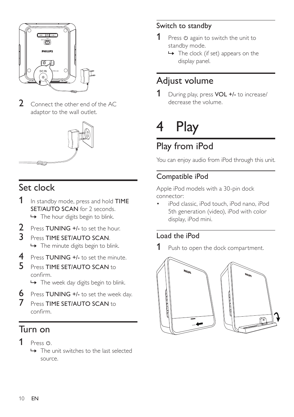 4 play | Philips DC190B/37 User Manual | Page 10 / 15