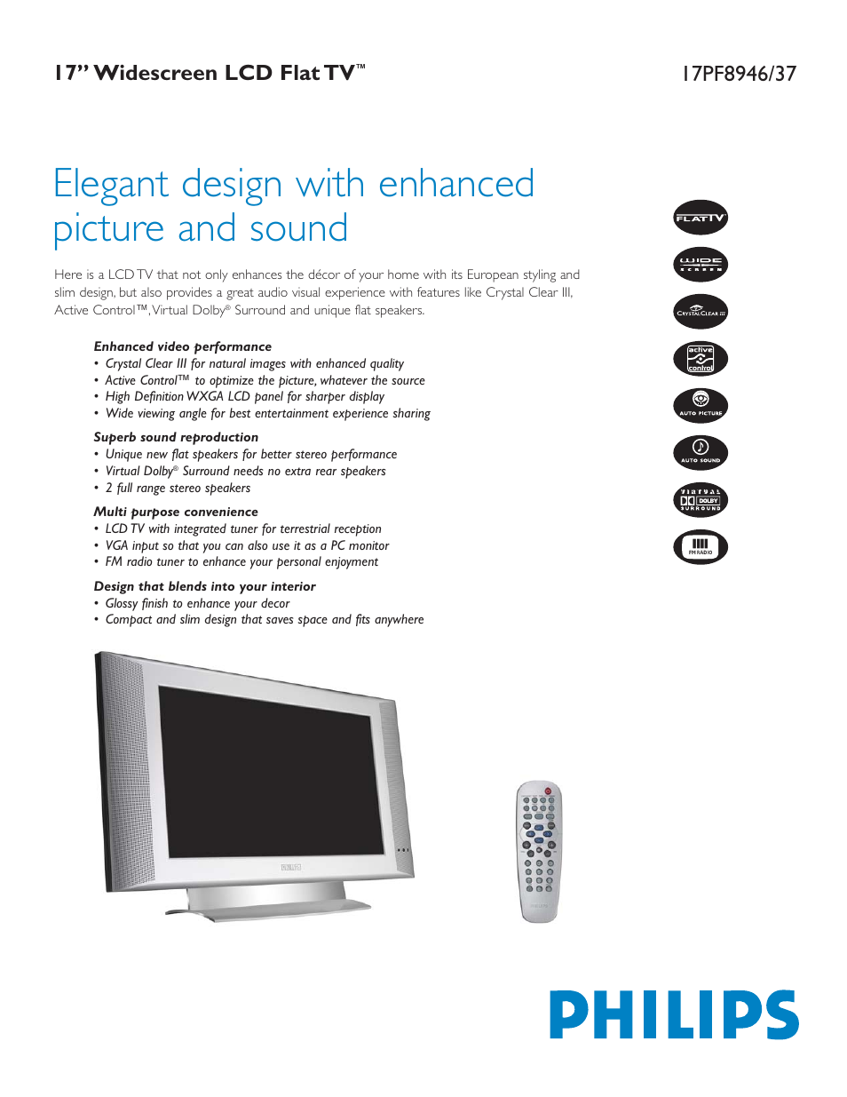 Philips 17PF8946/37 User Manual | 2 pages