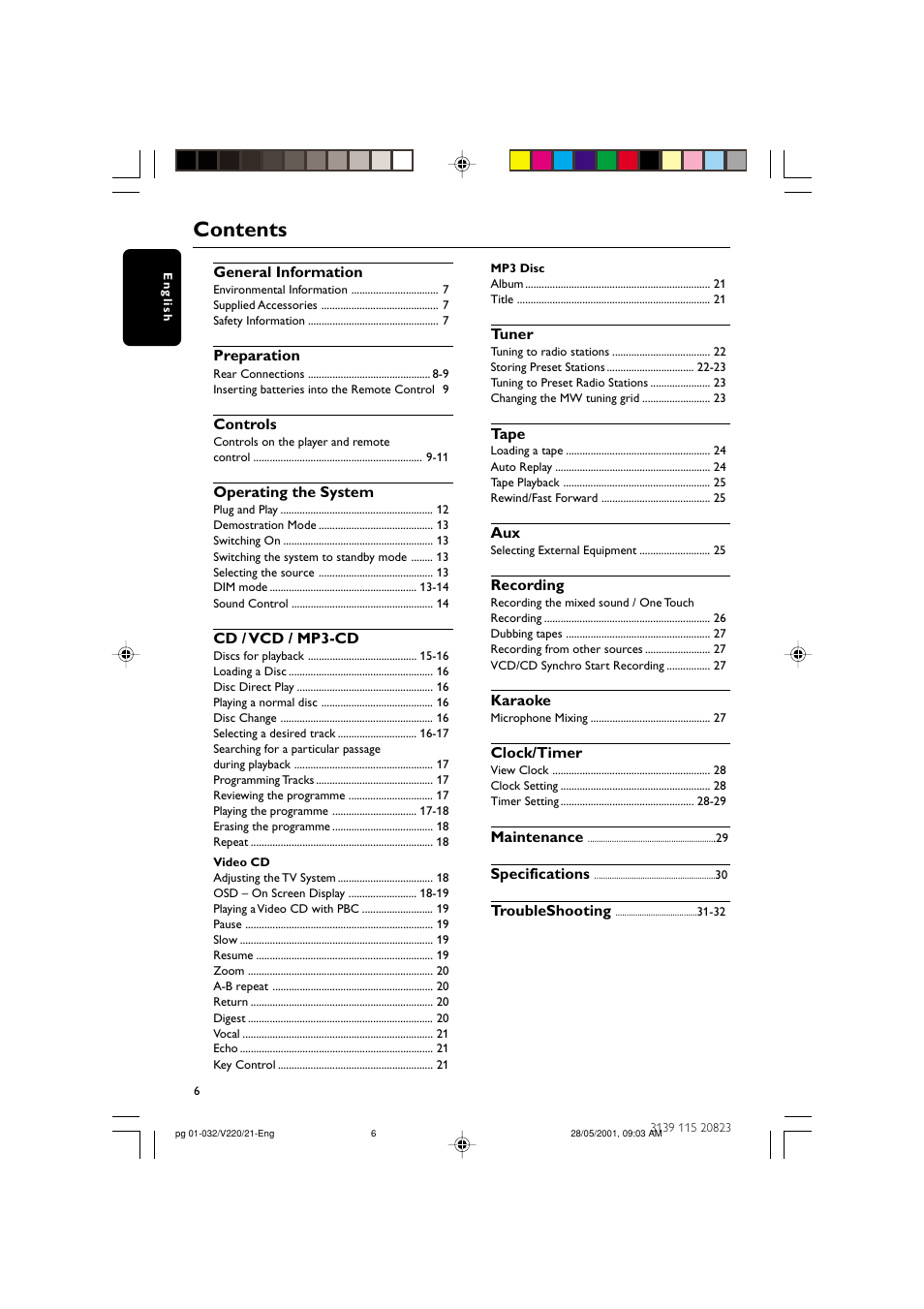 Philips FW-V220/21 User Manual | Page 6 / 32