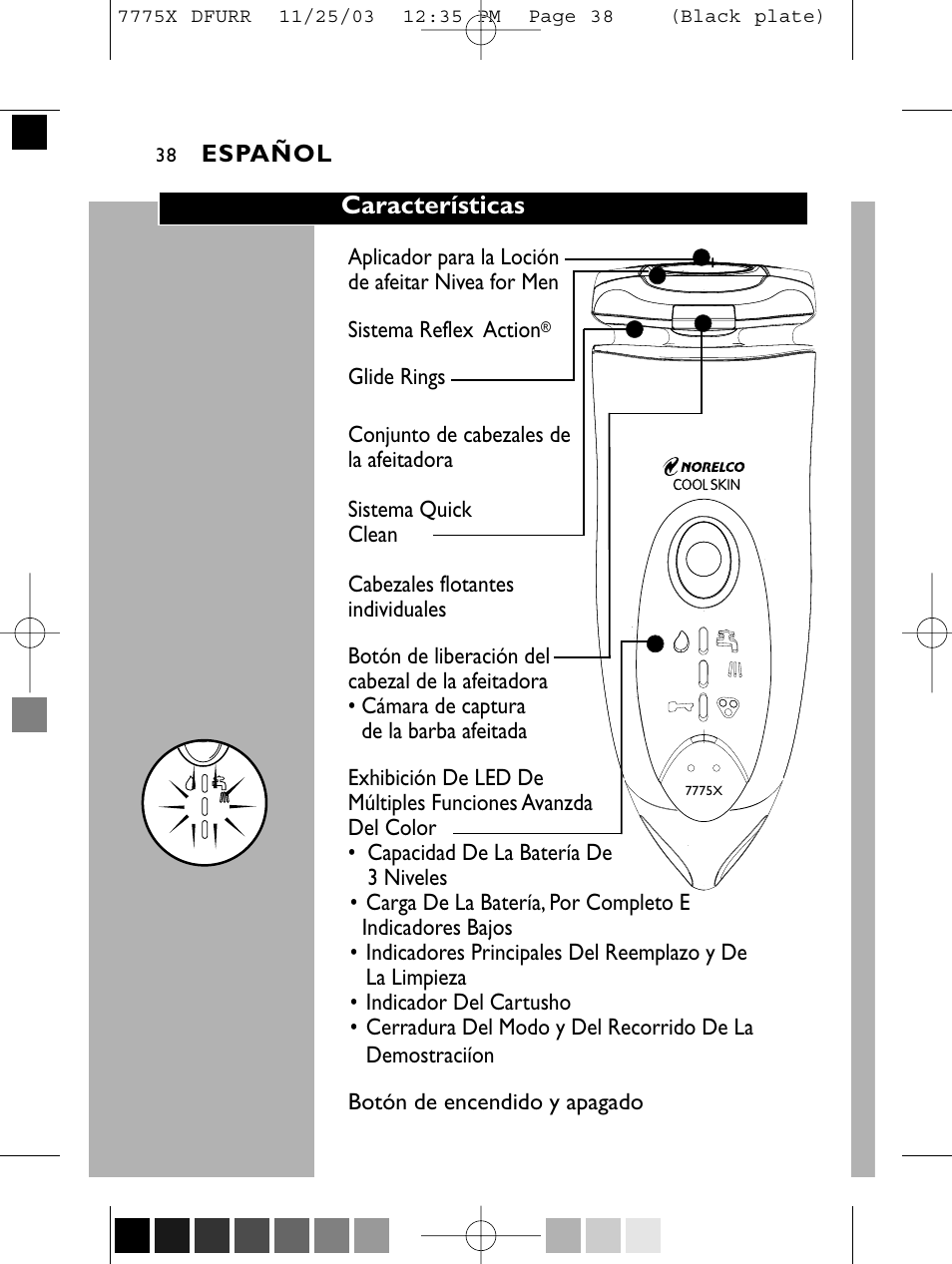 Características | Philips TRIPLEHEADER 7775X User Manual | Page 37 / 63