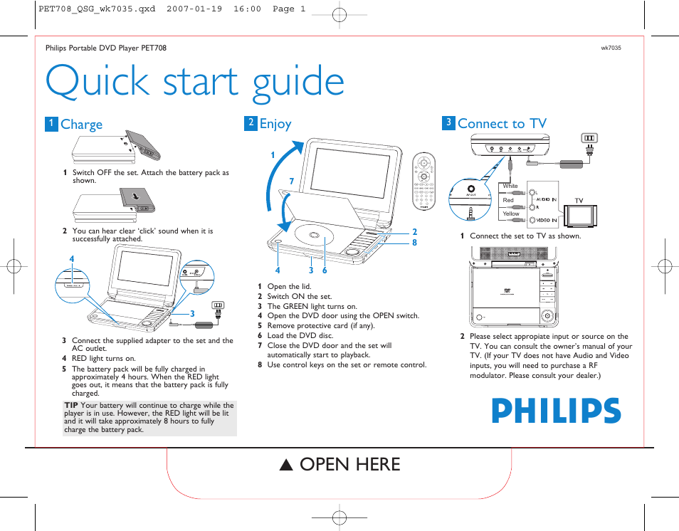 Philips PET708 User Manual | 2 pages