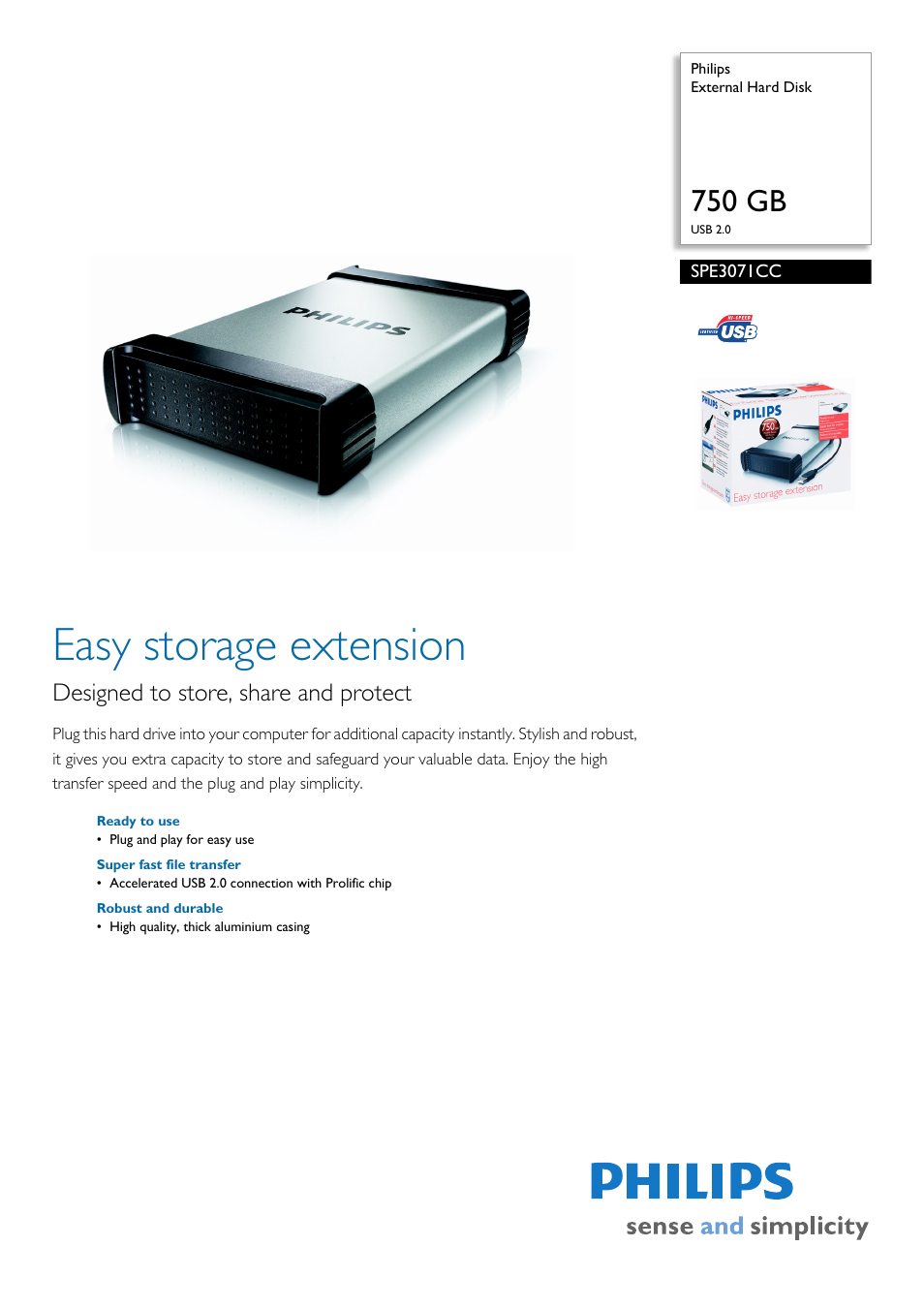 Philips SPE3071CC User Manual | 2 pages