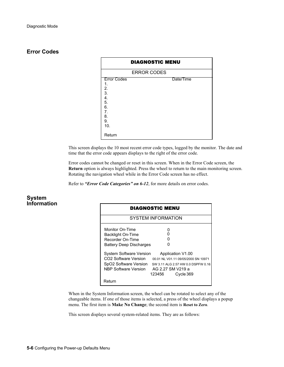 Error codes, System information, Error codes -6 system information -6 | Philips 862478 User Manual | Page 102 / 182