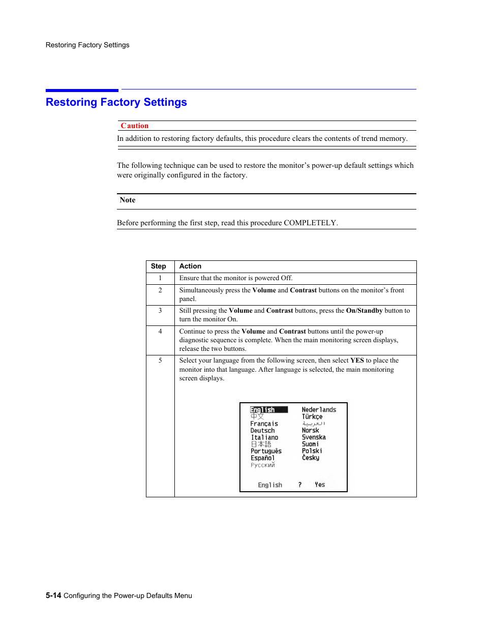 Restoring factory settings, Restoring factory settings -14 | Philips 862478 User Manual | Page 110 / 182
