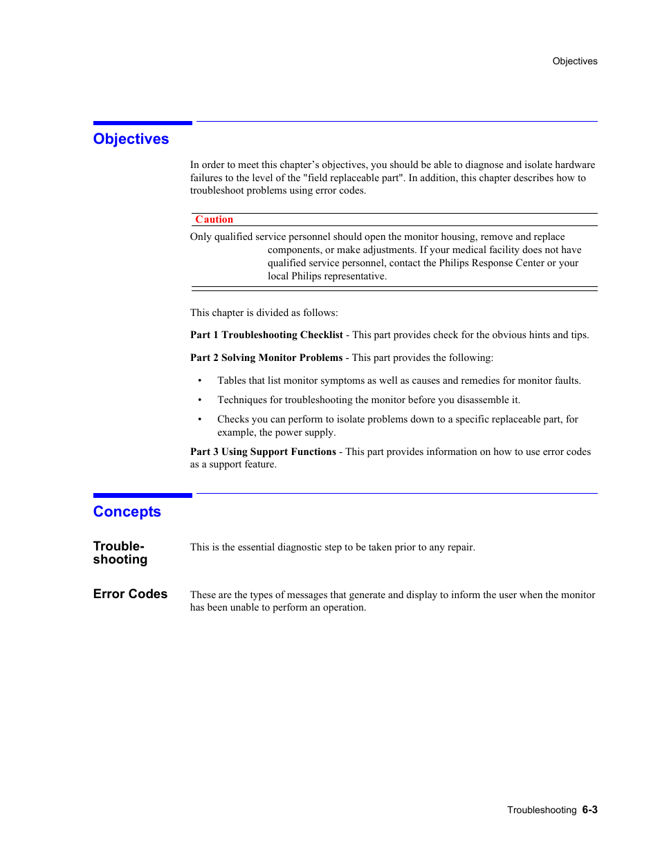 Objectives, Concepts, Trouble- shooting | Error codes, Objectives -3 concepts -3, Trouble-shooting -3 error codes -3 | Philips 862478 User Manual | Page 113 / 182