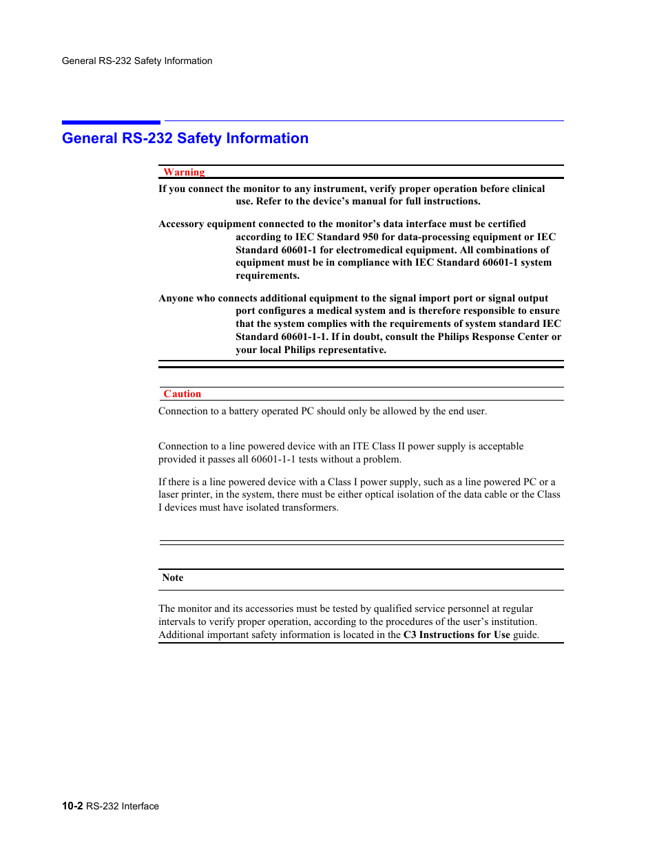 General rs-232 safety information, General rs-232 safety information -2 | Philips 862478 User Manual | Page 156 / 182