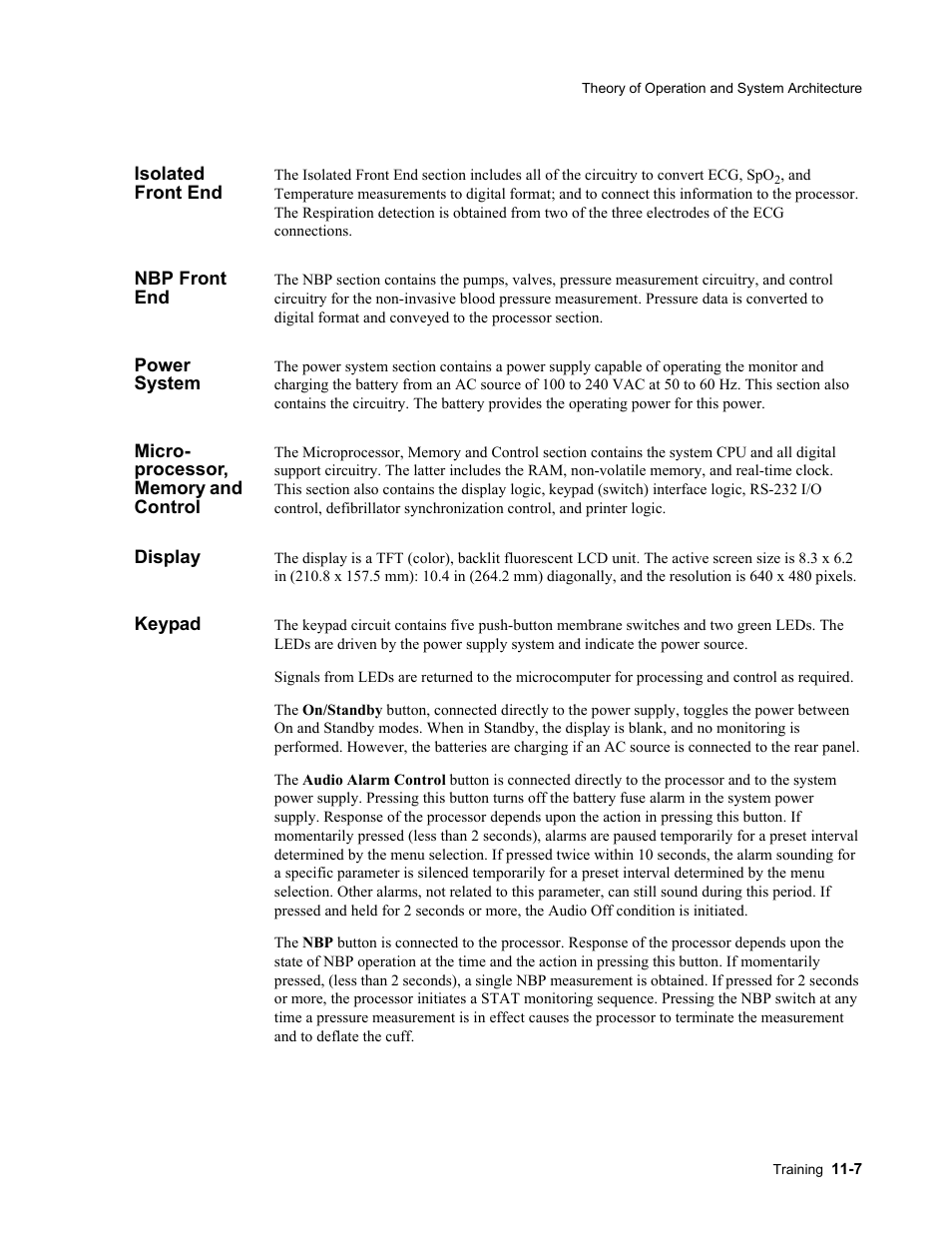 Isolated front end, Nbp front end, Power system | Micro- processor, memory and control, Display, Keypad | Philips 862478 User Manual | Page 165 / 182