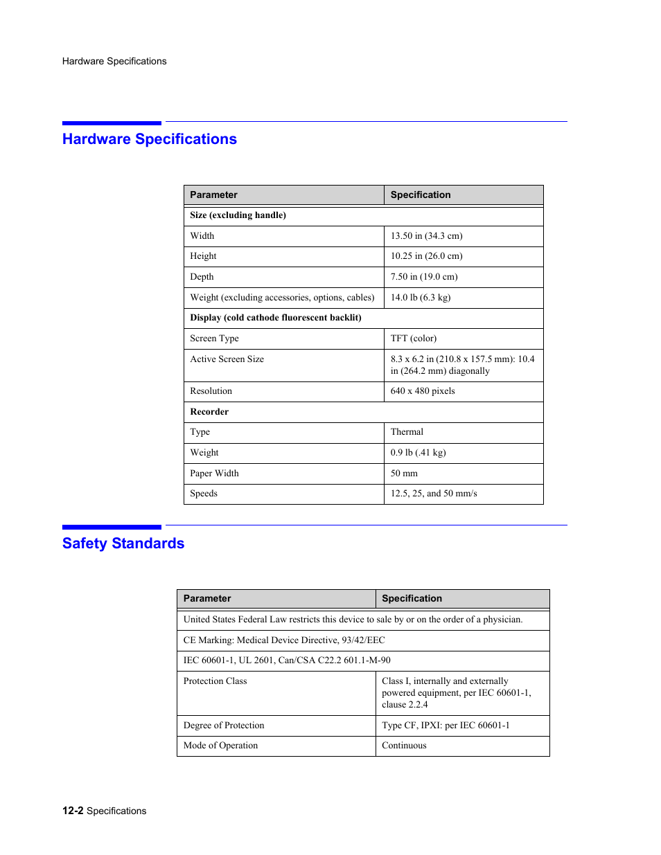 Hardware specifications, Safety standards, Hardware specifications -2 safety standards -2 | Hardware specifications safety standards | Philips 862478 User Manual | Page 174 / 182