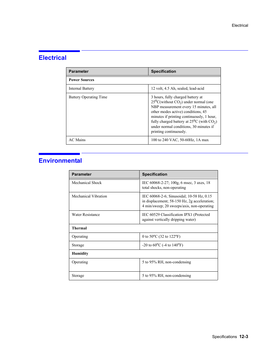 Electrical, Environmental, Electrical -3 environmental -3 | Electrical environmental | Philips 862478 User Manual | Page 175 / 182
