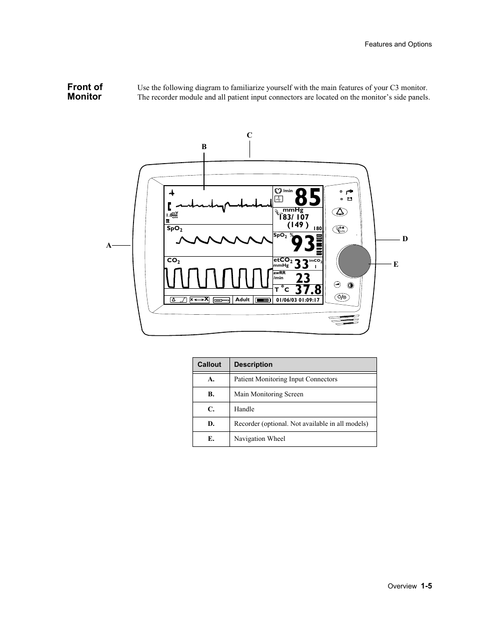 Front of monitor, Front of monitor -5 | Philips 862478 User Manual | Page 25 / 182