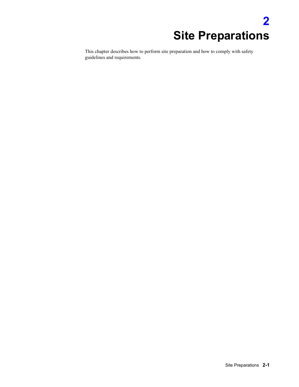 Site preparations, Site preparations -1, 2site preparations | Philips 862478 User Manual | Page 29 / 182