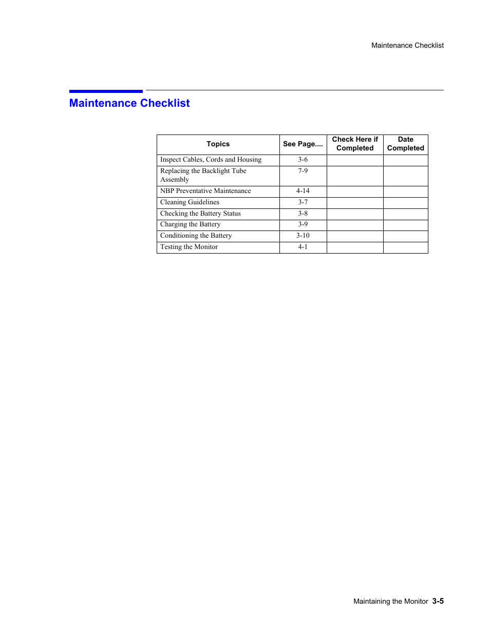 Maintenance checklist, Maintenance checklist -5 | Philips 862478 User Manual | Page 43 / 182