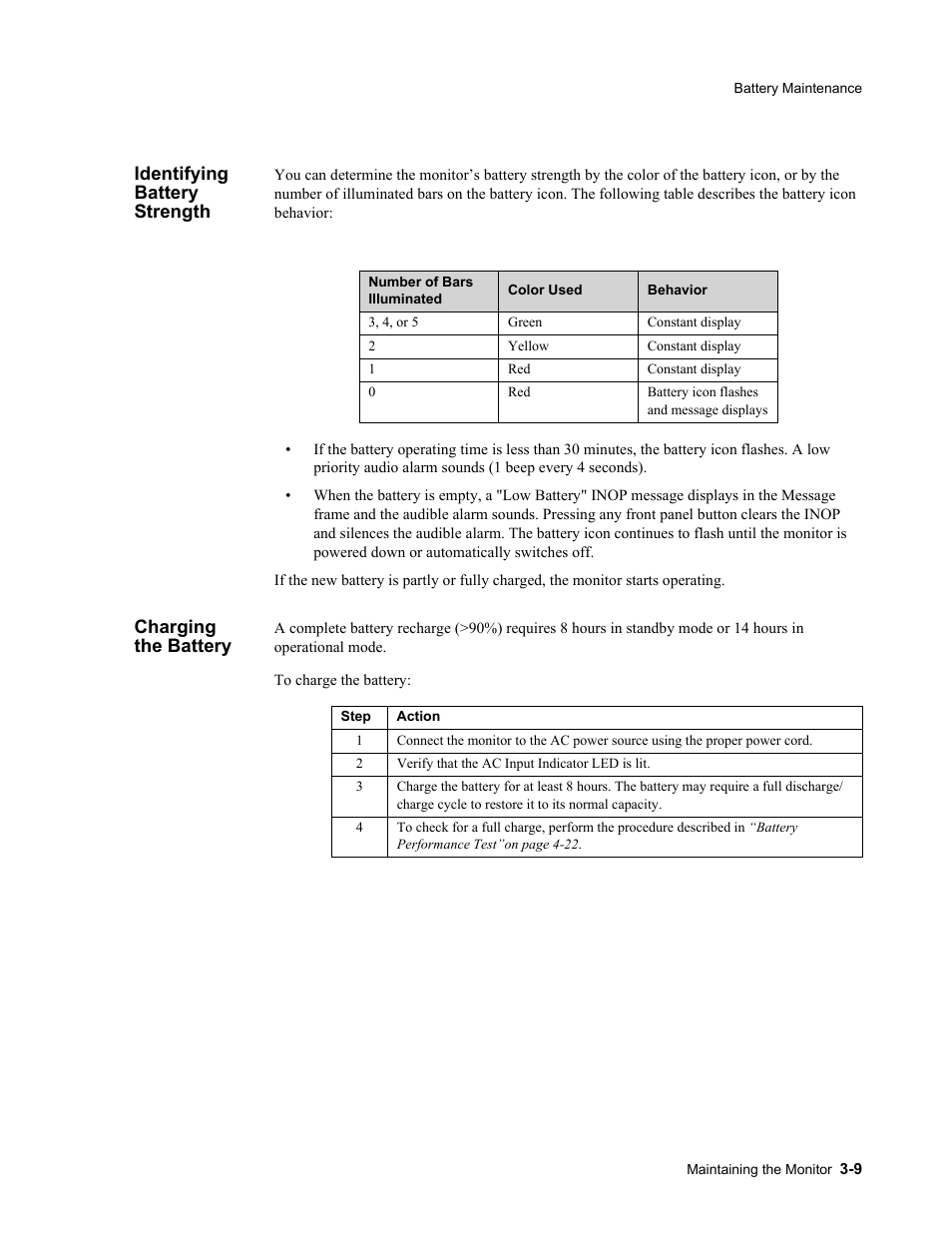 Identifying battery strength, Charging the battery | Philips 862478 User Manual | Page 47 / 182