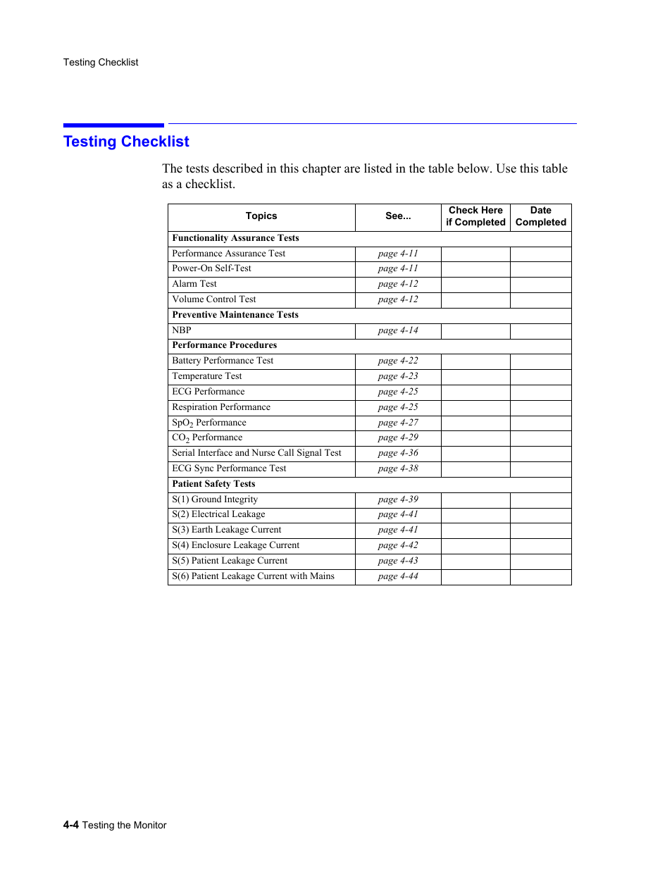 Testing checklist, Testing checklist -4 | Philips 862478 User Manual | Page 54 / 182