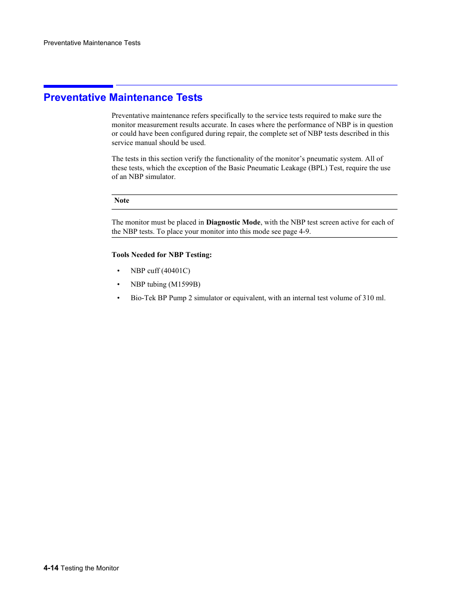 Preventative maintenance tests, Preventative maintenance tests -14 | Philips 862478 User Manual | Page 64 / 182