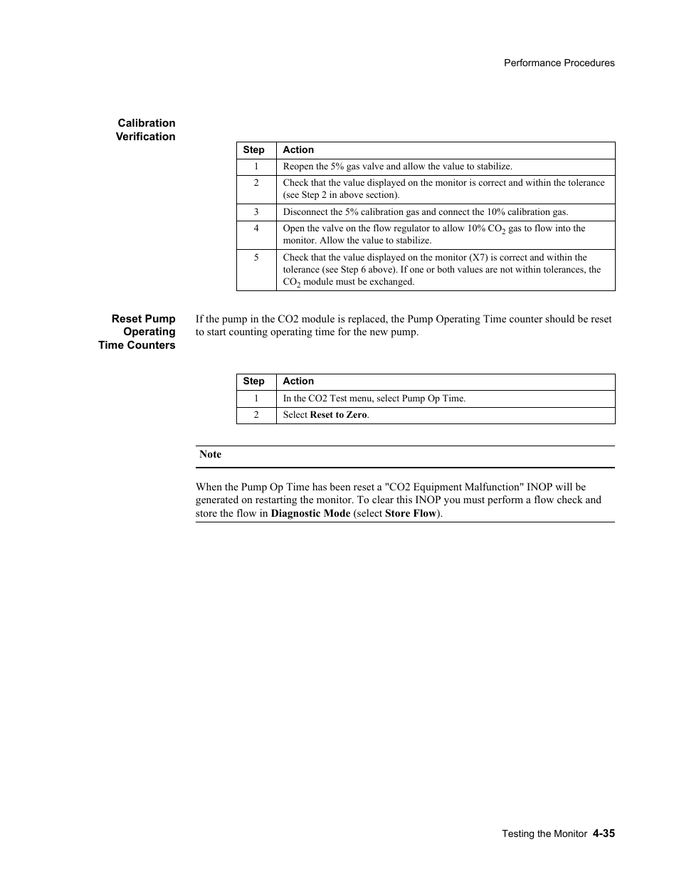 Calibration verification, Reset pump operating time counters | Philips 862478 User Manual | Page 85 / 182