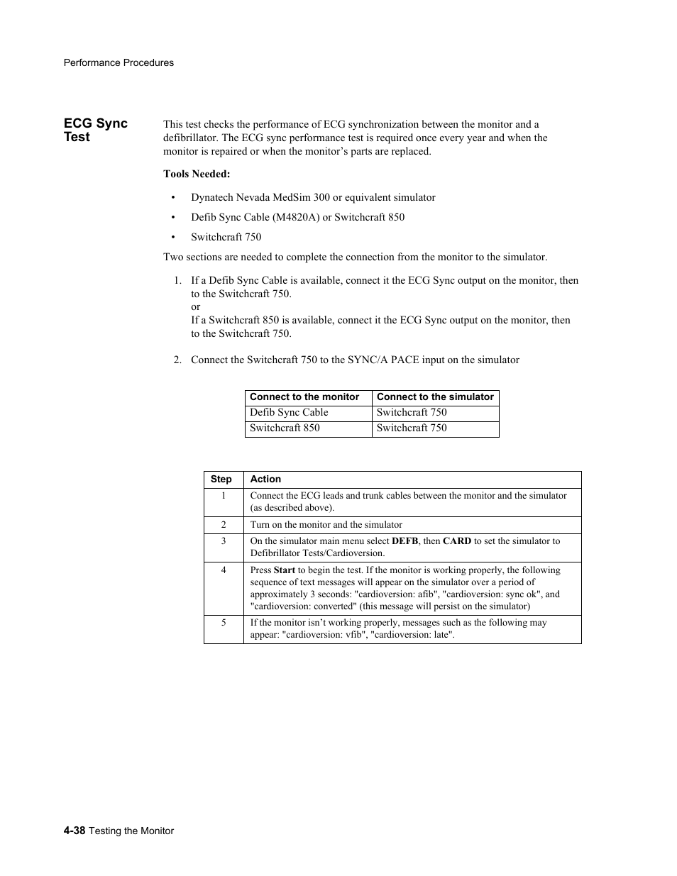 Ecg sync test, Ecg sync test -38 | Philips 862478 User Manual | Page 88 / 182