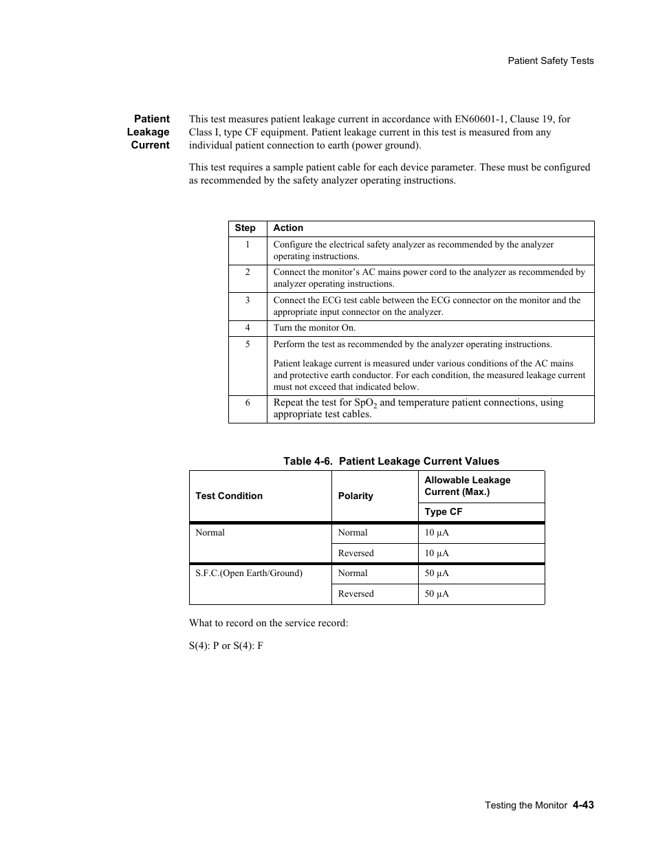 Patient leakage current, Patient leakage current -43 | Philips 862478 User Manual | Page 93 / 182