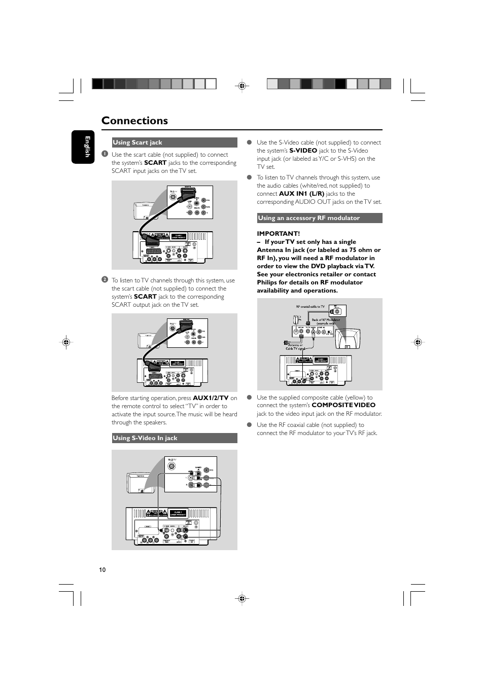 Connections | Philips MCD139BDVD User Manual | Page 10 / 37