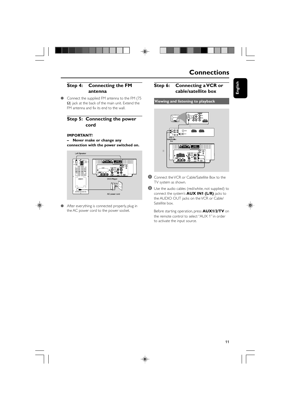 Connections | Philips MCD139BDVD User Manual | Page 11 / 37