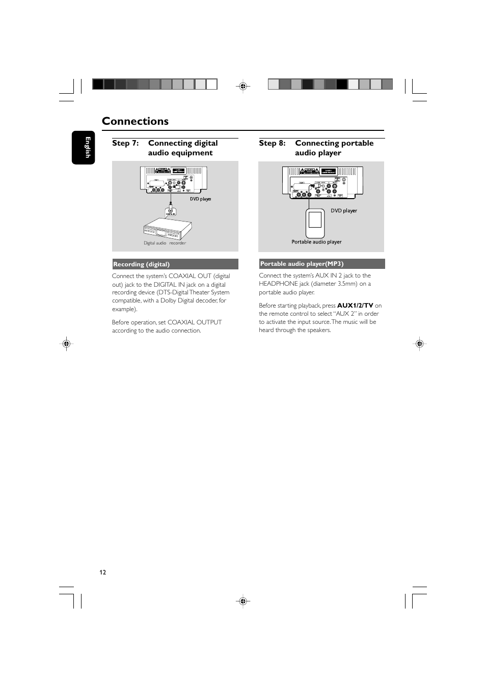 Connections | Philips MCD139BDVD User Manual | Page 12 / 37