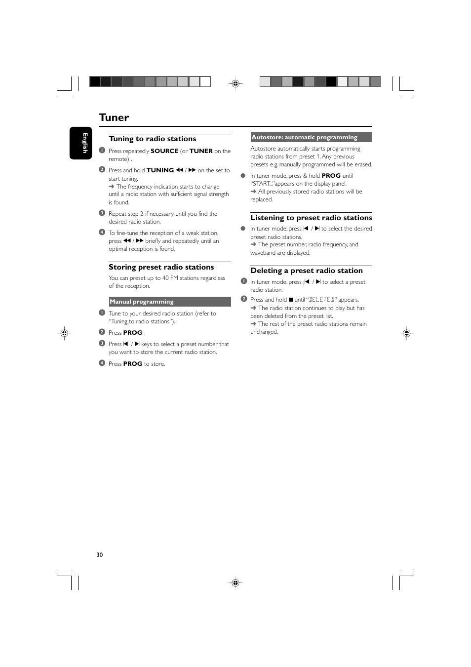 Tuner | Philips MCD139BDVD User Manual | Page 30 / 37