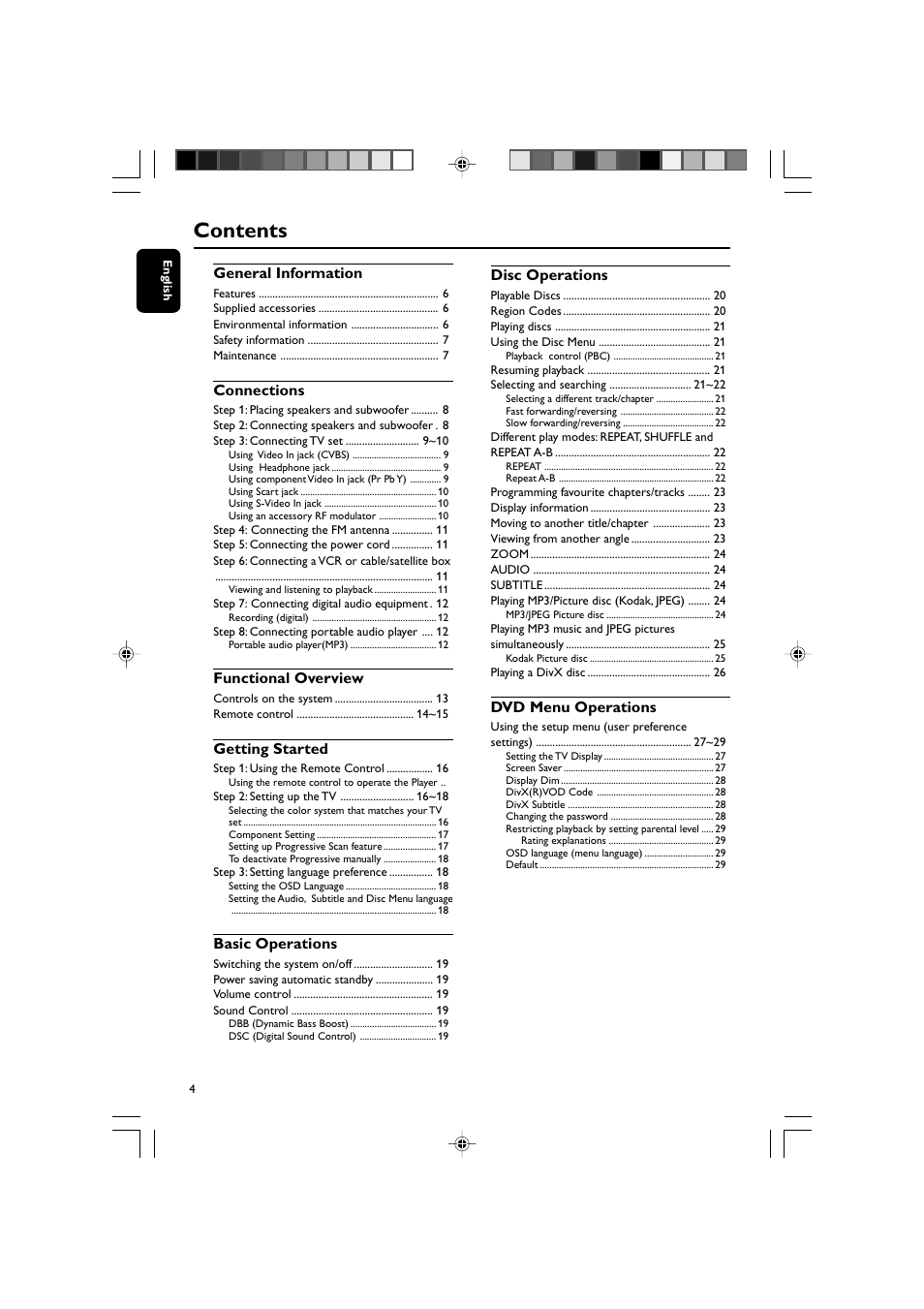 Philips MCD139BDVD User Manual | Page 4 / 37