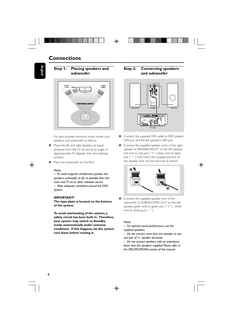 Connections | Philips MCD139BDVD User Manual | Page 8 / 37