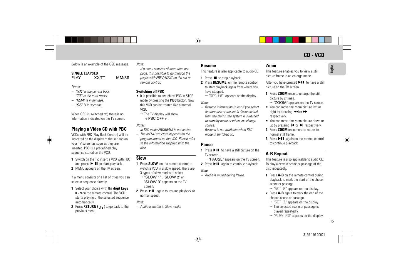 Cd - vcd | Philips FW-V28 User Manual | Page 15 / 26