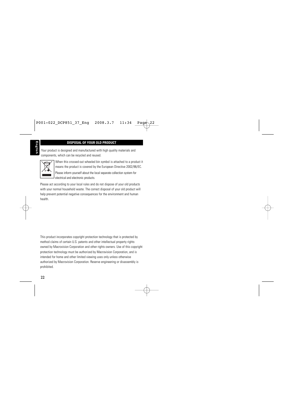 Philips DCP951 User Manual | Page 22 / 23
