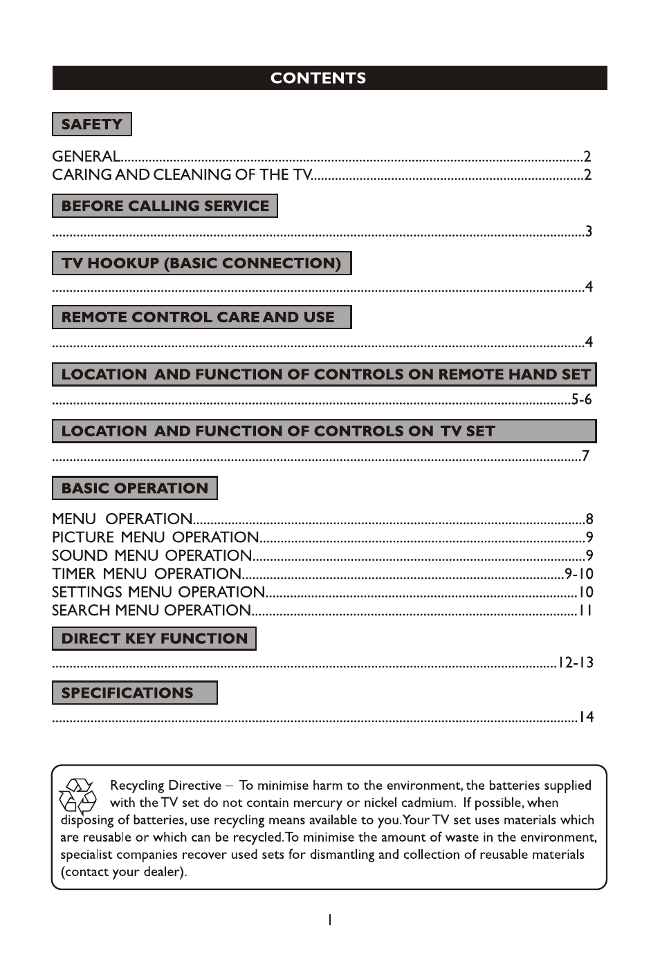 Philips 14PT4525/V7 User Manual | Page 3 / 20