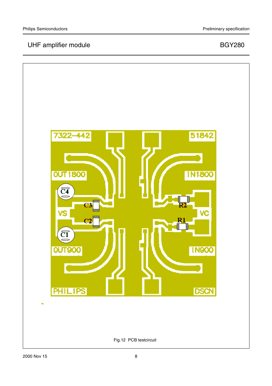 Uhf amplifier module bgy280 | Philips BGY280 User Manual | Page 8 / 11