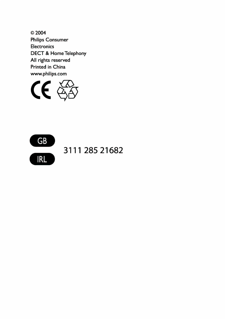 Back cover | Philips DECT 215 User Manual | Page 20 / 20